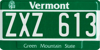 VT license plate ZXZ613