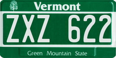 VT license plate ZXZ622
