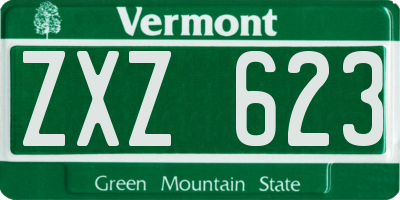 VT license plate ZXZ623