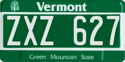 VT license plate ZXZ627