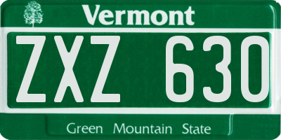 VT license plate ZXZ630