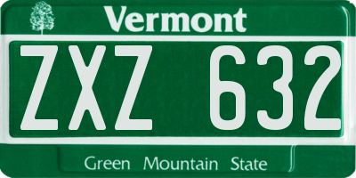 VT license plate ZXZ632