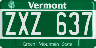 VT license plate ZXZ637