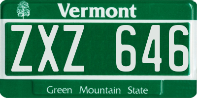 VT license plate ZXZ646