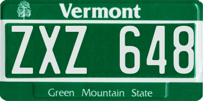 VT license plate ZXZ648