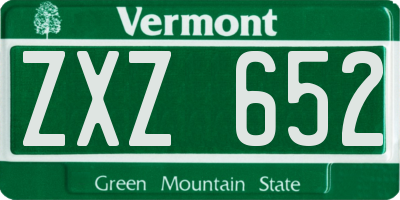 VT license plate ZXZ652