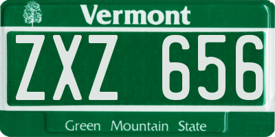 VT license plate ZXZ656