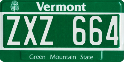 VT license plate ZXZ664