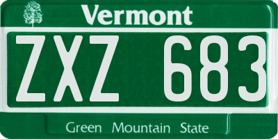 VT license plate ZXZ683