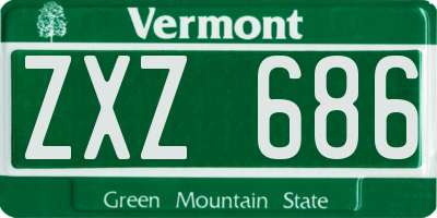 VT license plate ZXZ686