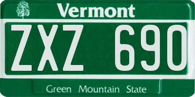 VT license plate ZXZ690