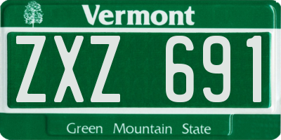 VT license plate ZXZ691