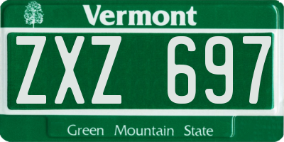 VT license plate ZXZ697