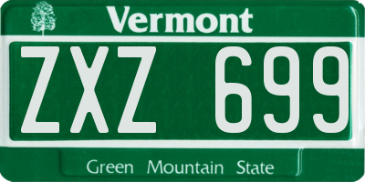VT license plate ZXZ699