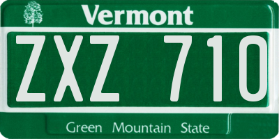 VT license plate ZXZ710