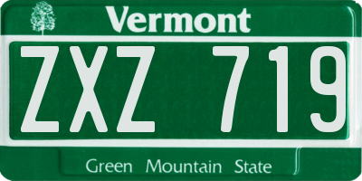 VT license plate ZXZ719