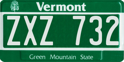 VT license plate ZXZ732