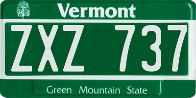 VT license plate ZXZ737