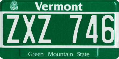 VT license plate ZXZ746
