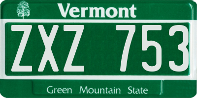 VT license plate ZXZ753
