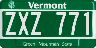VT license plate ZXZ771