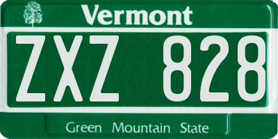 VT license plate ZXZ828
