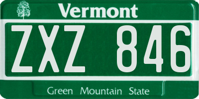 VT license plate ZXZ846