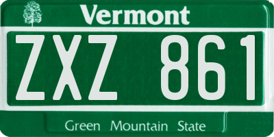 VT license plate ZXZ861