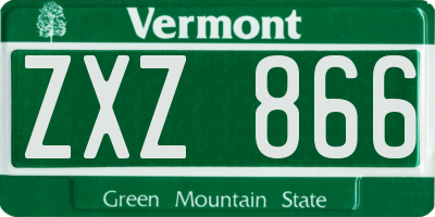 VT license plate ZXZ866