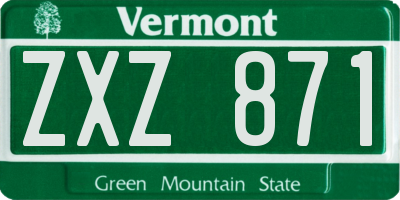 VT license plate ZXZ871