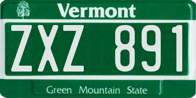 VT license plate ZXZ891