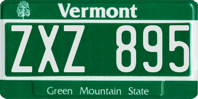 VT license plate ZXZ895