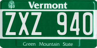 VT license plate ZXZ940