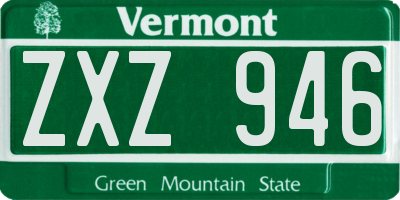 VT license plate ZXZ946