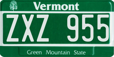 VT license plate ZXZ955