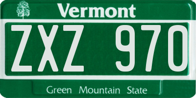 VT license plate ZXZ970