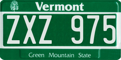 VT license plate ZXZ975