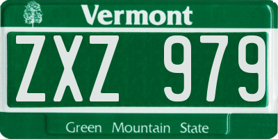 VT license plate ZXZ979