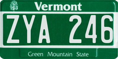 VT license plate ZYA246