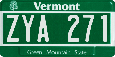 VT license plate ZYA271