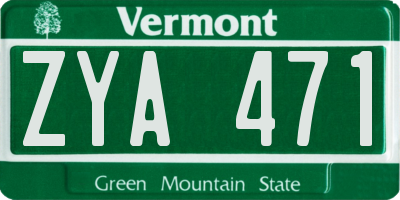 VT license plate ZYA471