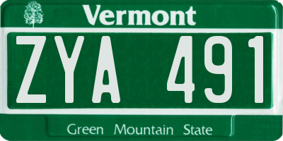 VT license plate ZYA491