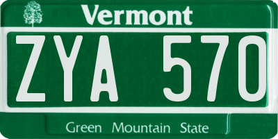 VT license plate ZYA570