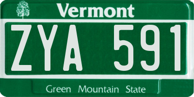 VT license plate ZYA591