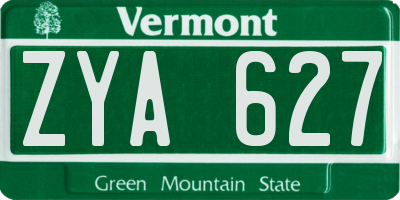VT license plate ZYA627