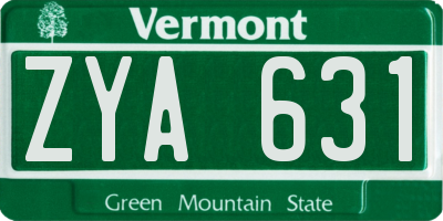 VT license plate ZYA631