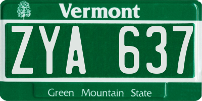 VT license plate ZYA637
