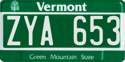 VT license plate ZYA653