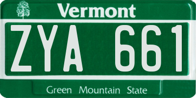 VT license plate ZYA661
