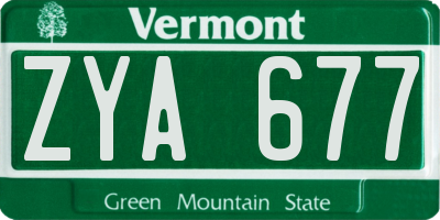 VT license plate ZYA677